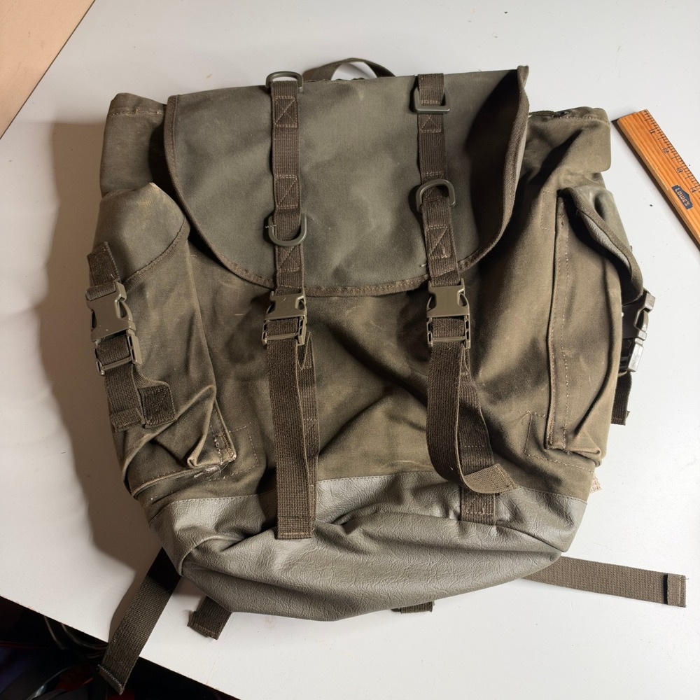 Schulze-Brakel Vintage Military Rucksack Olive Drab Canvas Backpack 10/01